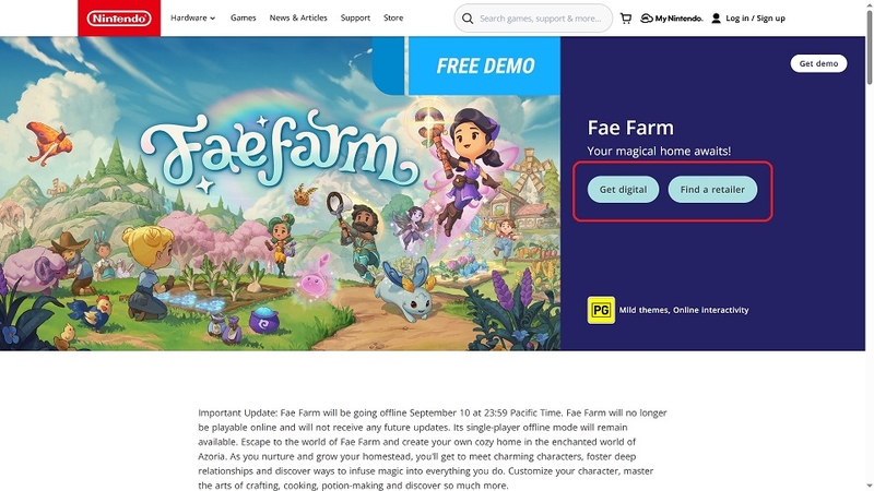 Tải Fae Farm trên Nintendo Switch