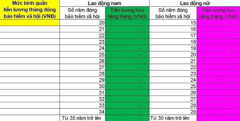 file Excel tính lương hưu 3