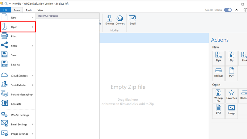 Cách sử dụng WinZip