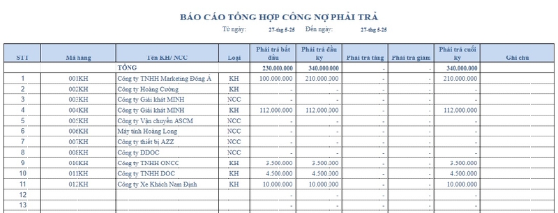 mau cong no phai tra