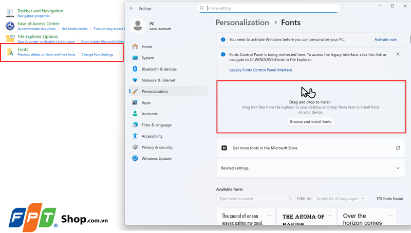 Drag and drop to install