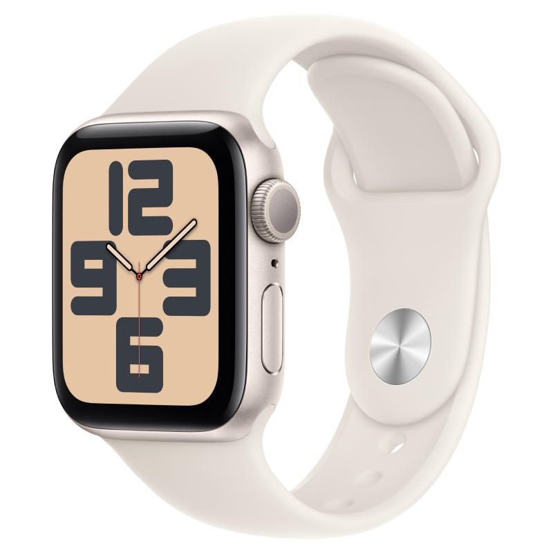 Đồng hồ Apple Watch SE 2024 GPS 40mm Viền Nhôm Ánh Sao Dây Cao Su S/M MXEF3SA/A chính hãng, giá rẻ