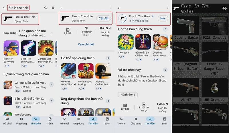 Cách tải về Fire In The Hole cho thiết bị Android của bạn