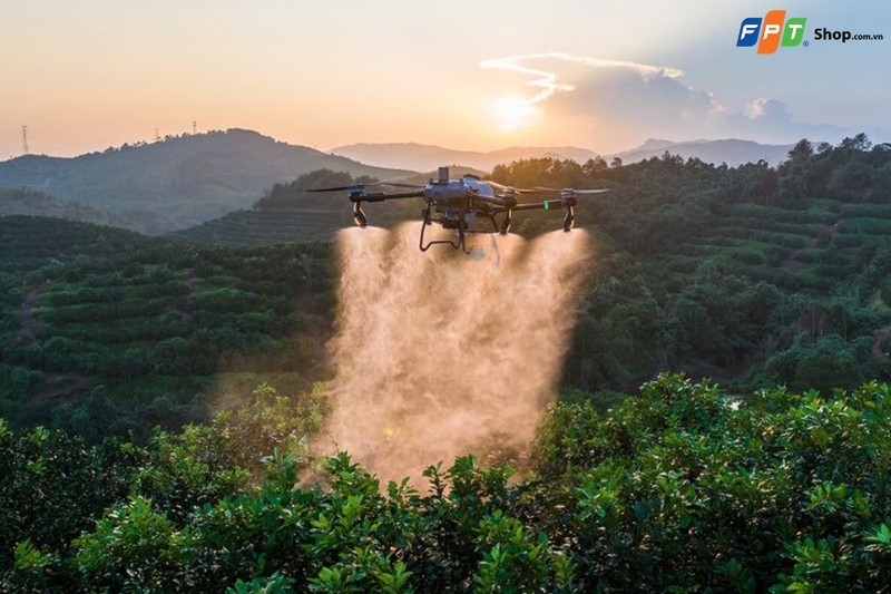 Flycam hỗ trợ tưới tiêu nhanh chóng