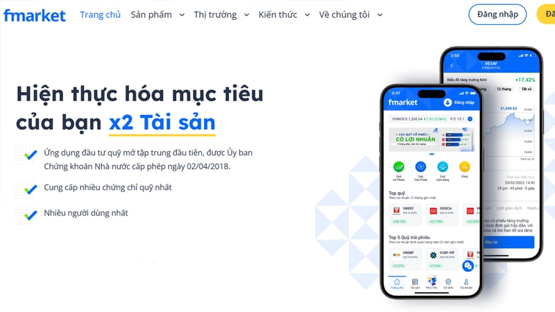 Fmarket phân phối và giao dịch các chứng chỉ quỹ mở trực tuyến