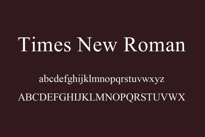 Times New Roman là font chữ phổ biến trên Windows