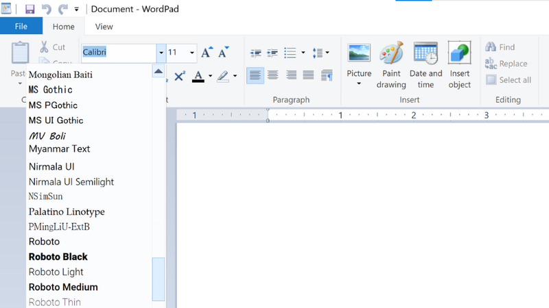 Kiểm tra kiểu chữ Roboto trong máy tính