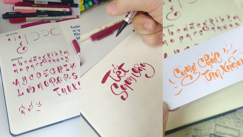 Thiệp cưới bằng font thư pháp Việt hoá