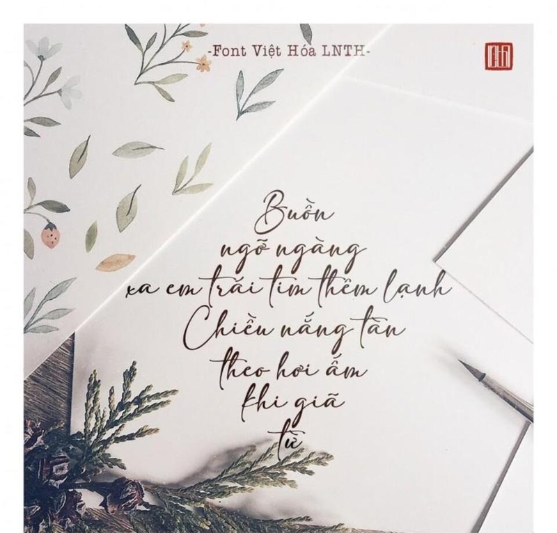 Font LNTH Adelia lãng mạn và nghệ thuật