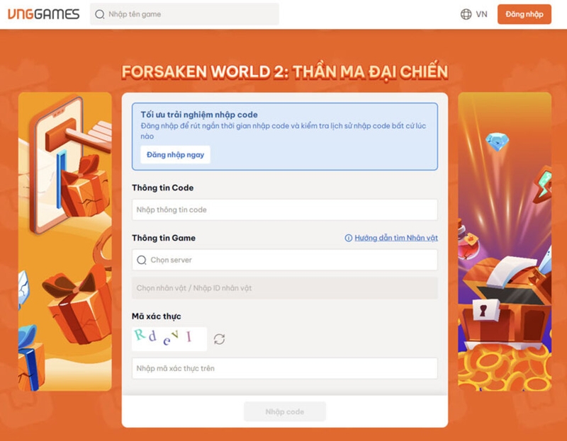 Nhận code Forsaken World 2 2