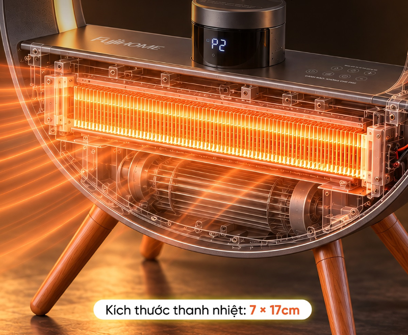 Máy sưởi gốm điều khiển bằng giọng nói Fujihome FH02RLUX 2000W - hình 4
