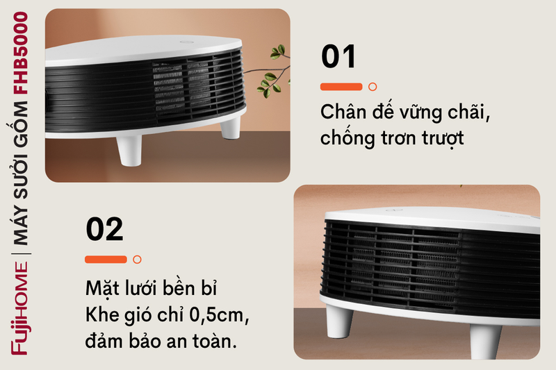 Quạt sưởi treo tường nhà tắm Fujihome FHB5000 - hình 5