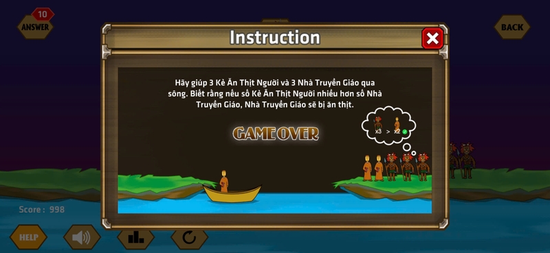 Câu 3: Đưa kẻ ăn thịt người và nhà truyền giáo qua sông