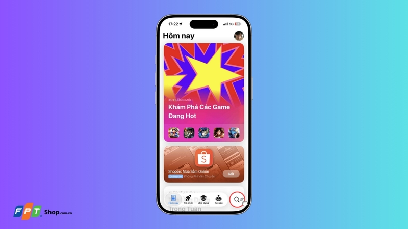Mở ứng dụng App Store
