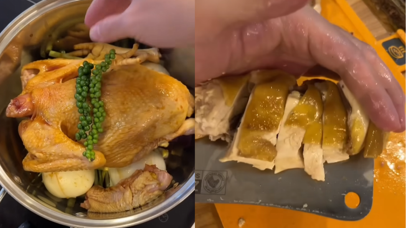 Hoàn thiện món ăn và chặt gà