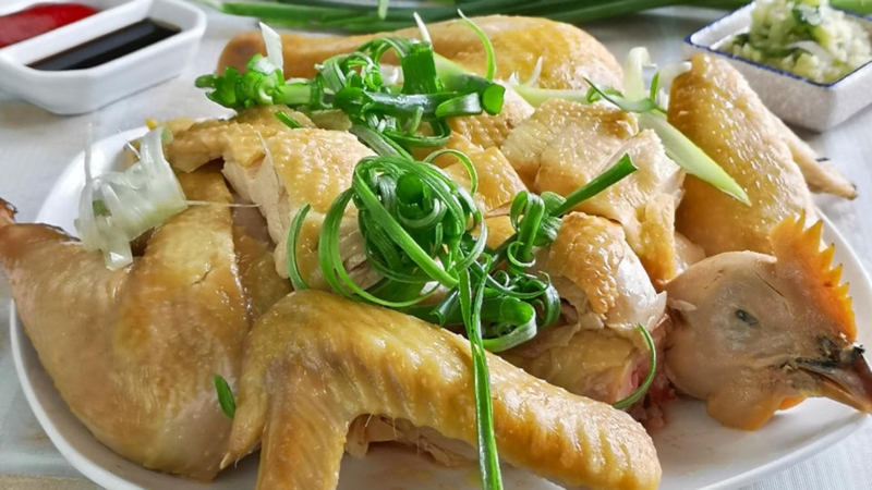 Hoàn thiện gà hấp xì dầu