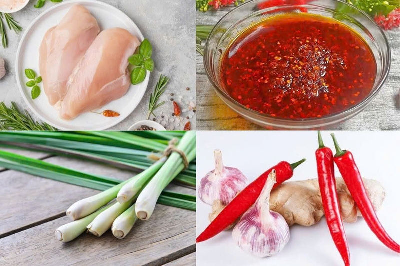 nguyên liệu gà kho sa tế