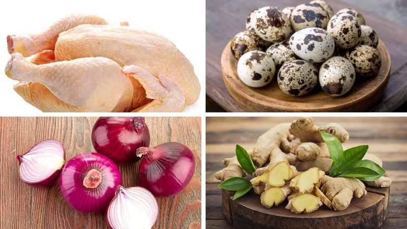 gà kho trứng cút 2