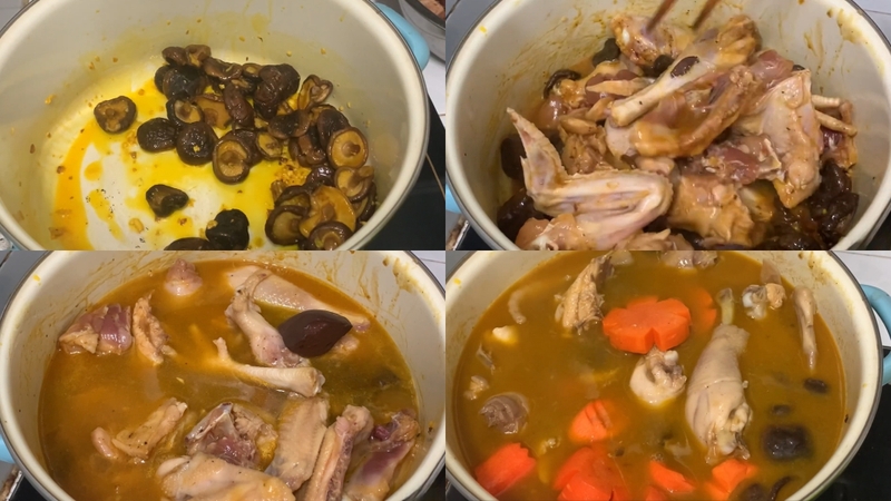 Bước 3: Làm gà nấu cá mòi