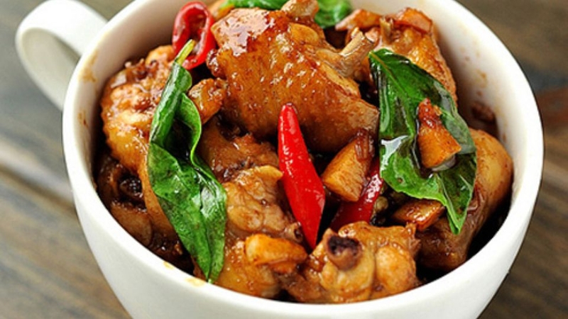 gà xào húng quế 1