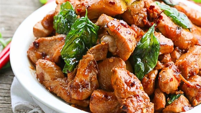 gà xào húng quế 5