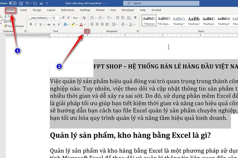 Gạch chân trong Word - Ảnh 05