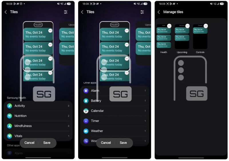 Galaxy Fit 4 hỗ trợ tùy chỉnh và sắp xếp các ô tiện ích theo nhu cầu sử dụng.