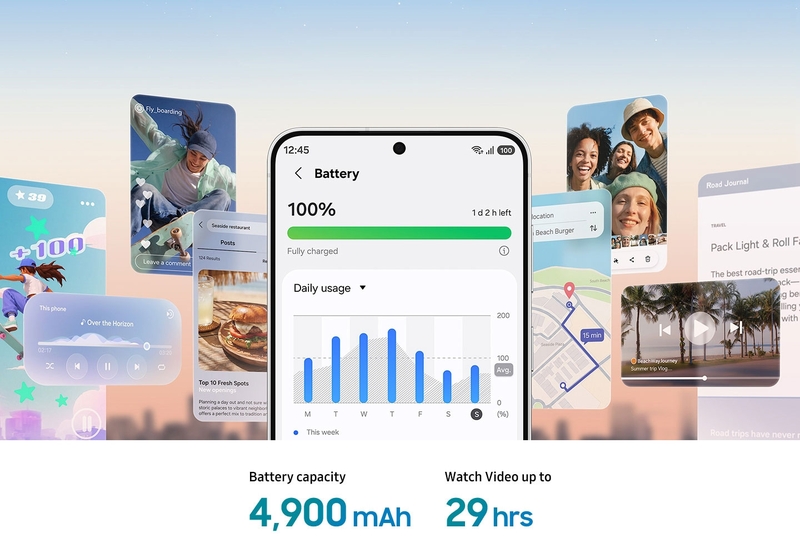Galaxy S26 FE dùng pin 4.900 mAh, sạc 45 W.