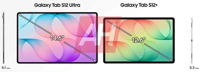 Galaxy Tab S12 Ultra 14,6 inch và Galaxy Tab S12+ 12,4 inch tạo khác biệt rõ về không gian hiển thị.