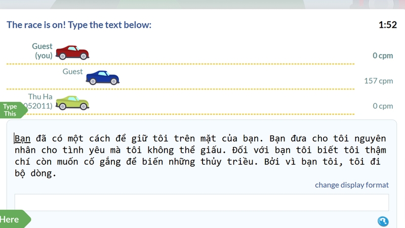 Game Typing Race