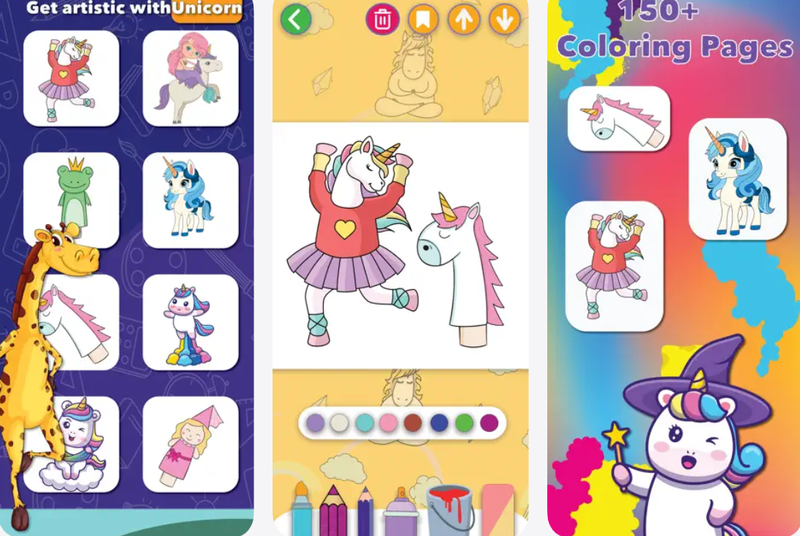 unicorn coloring book glitter