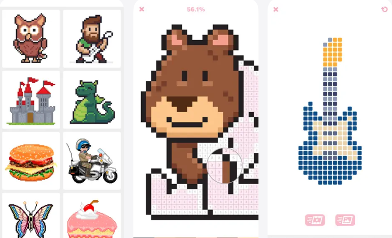 pixel art coloring book