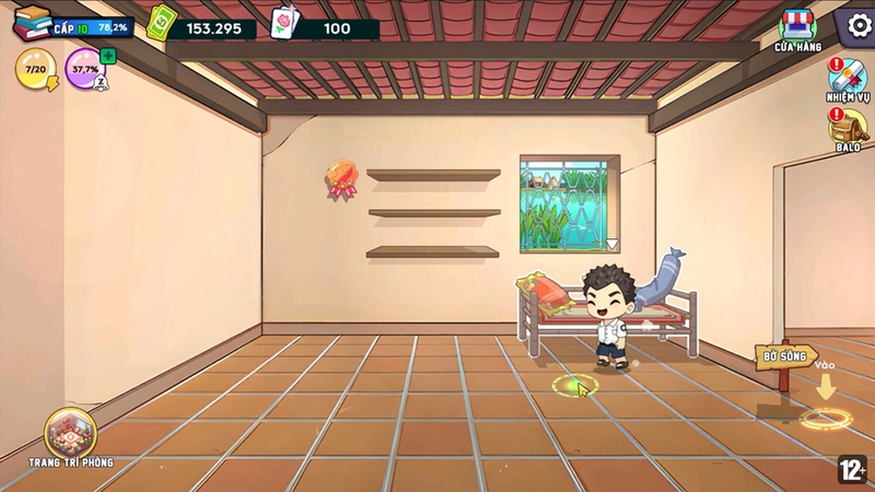 Có thể tự do trang trí và sắp xếp căn phòng trong game