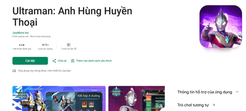 tai game ultraman cho android