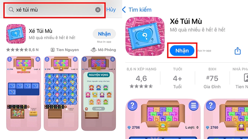 Tải xuống game Xé Túi Mù