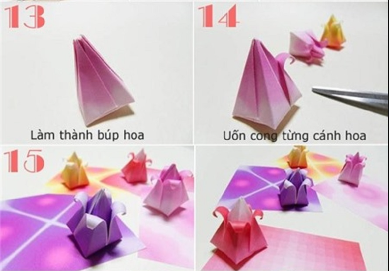 Gấp cánh hoa tulip