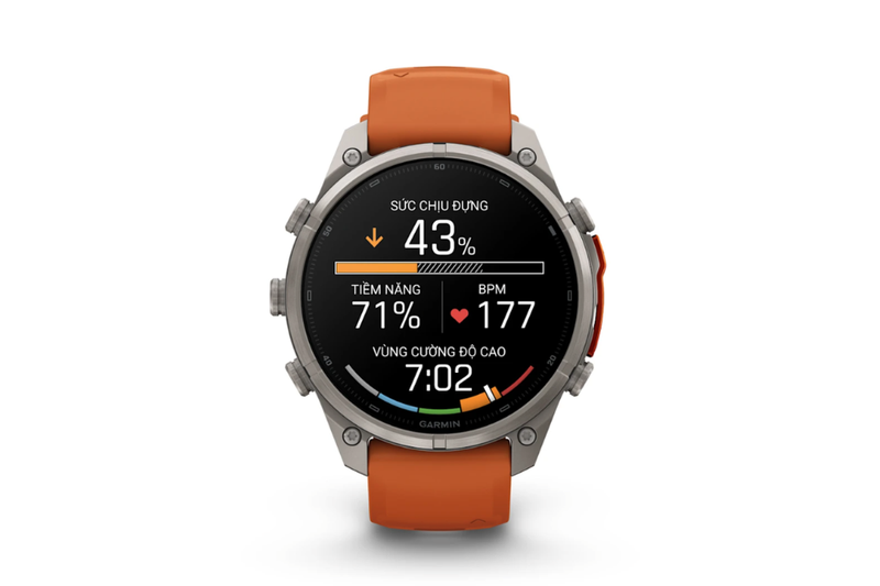 Garmin Fenix 9 Pro Titanium 47 mm AMOLED dây silicone 12