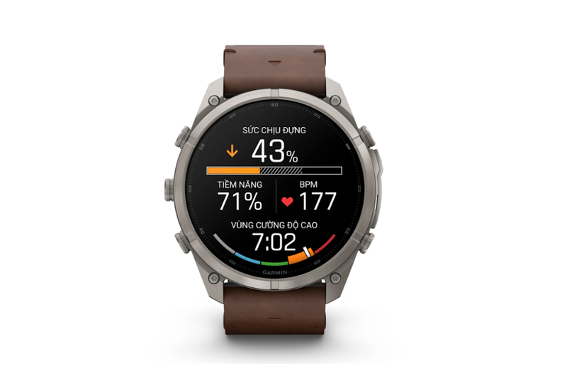 Garmin Fenix 9 Pro Titanium 51 mm AMOLED dây da 8
