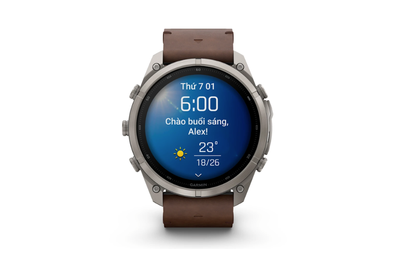 Garmin Fenix 9 Pro Titanium 51 mm AMOLED dây da 5