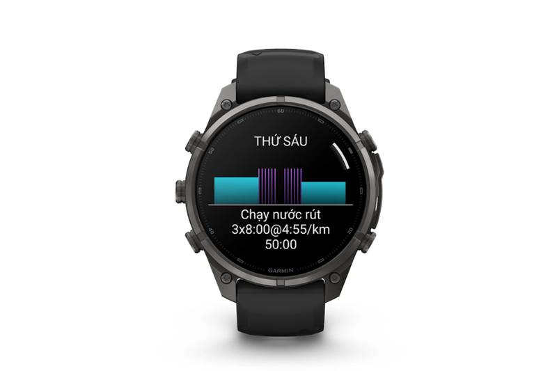 Garmin Fenix 9 Pro Titanium phủ DLC Carbon 47 mm AMOLED dây silicone 7