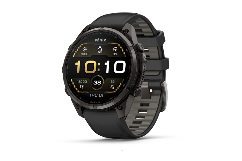 Garmin Fenix 9 Pro Titanium phủ DLC Carbon 47 mm AMOLED dây silicone 4