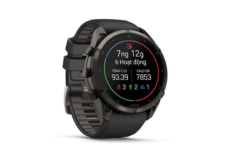 Garmin Fenix 9 Pro Titanium DLC 51mm AMOLED Dây Silicone5
