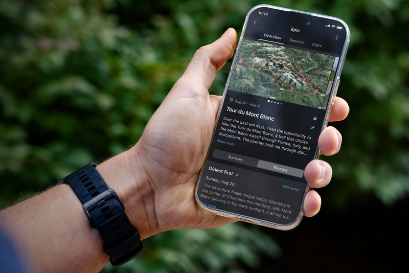 Garmin Epic tổng hợp dữ liệu hoạt động, sức khỏe và hình ảnh thành hành trình trên Garmin Connect.