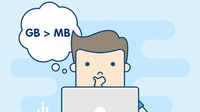GB có giá trị lớn hơn MB