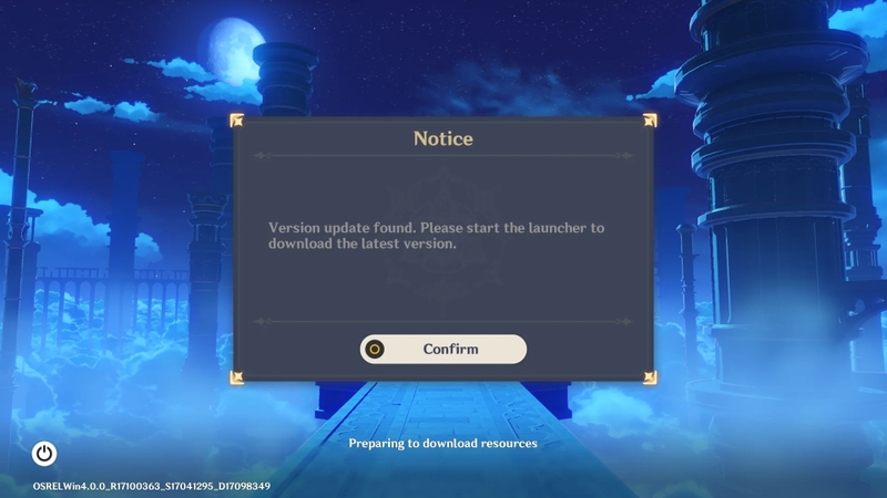 Phiên bản game chưa được cập nhật