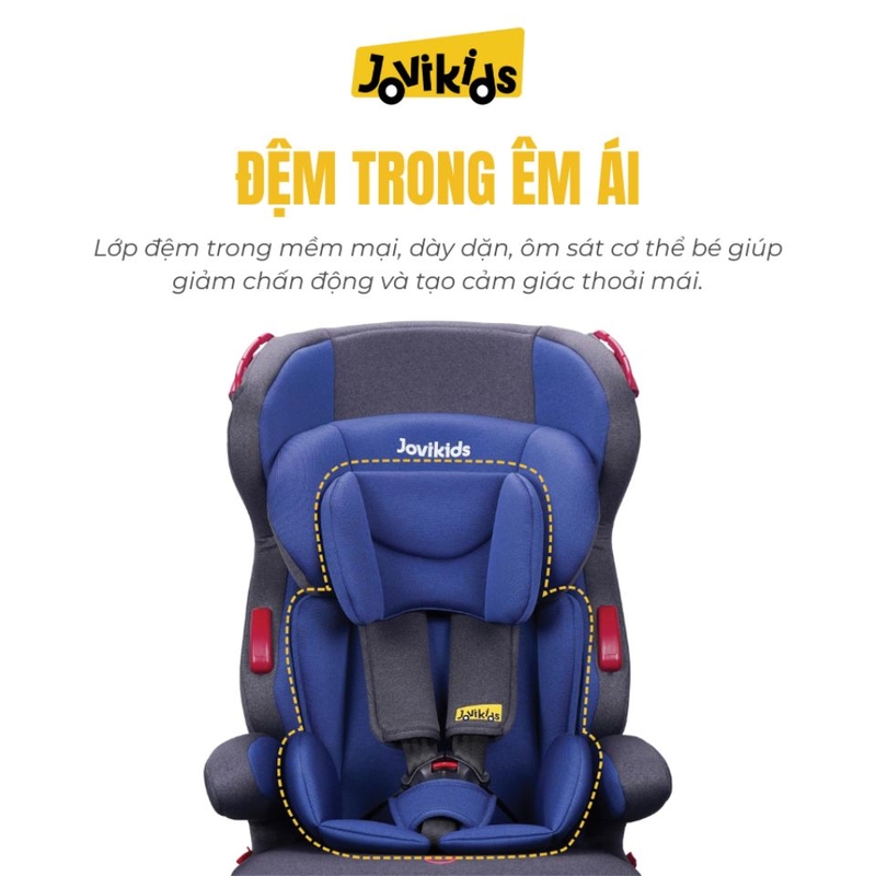 Ghế ô tô trẻ em 2 trong 1 Jovikids Tammy R44 Lớp đệm được thiết kế êm ái