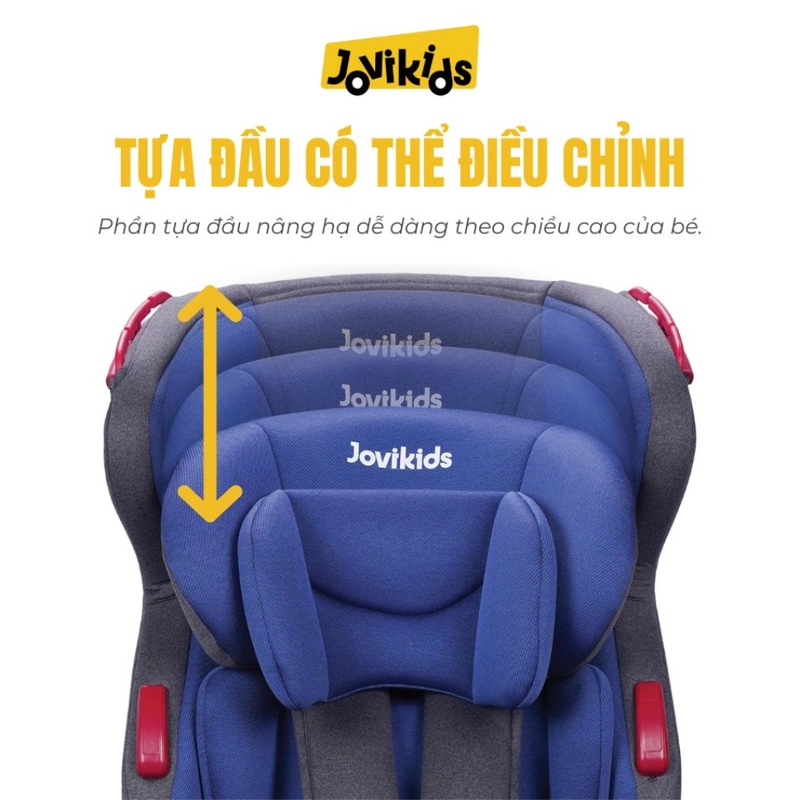 Ghế ô tô trẻ em 2 trong 1 Jovikids Tammy R44 Tựa đầu điều chỉnh theo chiều cao