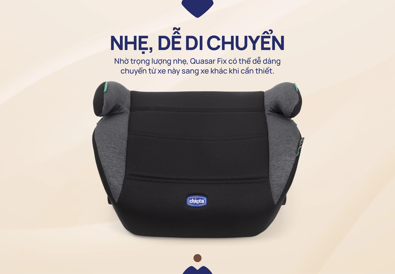 Ghế ô tô trẻ em Chicco Quasar Fix trọng lượng nhẹ, thuận tiện mang theo