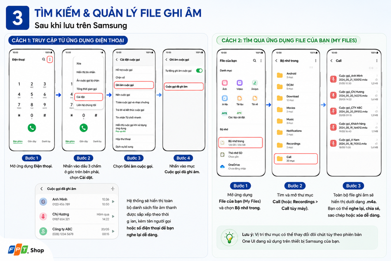 ghi âm cuộc gọi trên Samsung 3