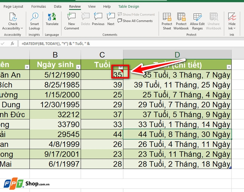 Sử dụng ghi chú trong Excel - 08